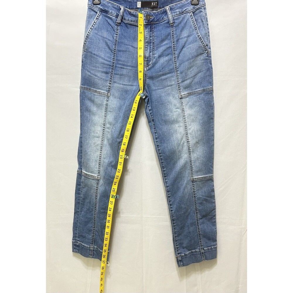 Kut From The Kloth Womens 8 Reese High Rise‎ Ankle Straight Leg Blue Denim Jeans - Picture 4 of 16